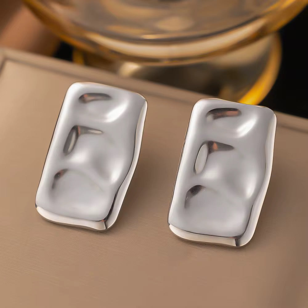 Pendientes hipoalergénica para mujer, pendientes texturizados.