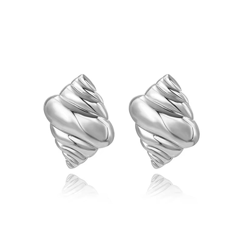 Pendientes Acero Inoxidable Metal Conch
Stripe Stud Pendientes 18K PVD Plateado Personalizado