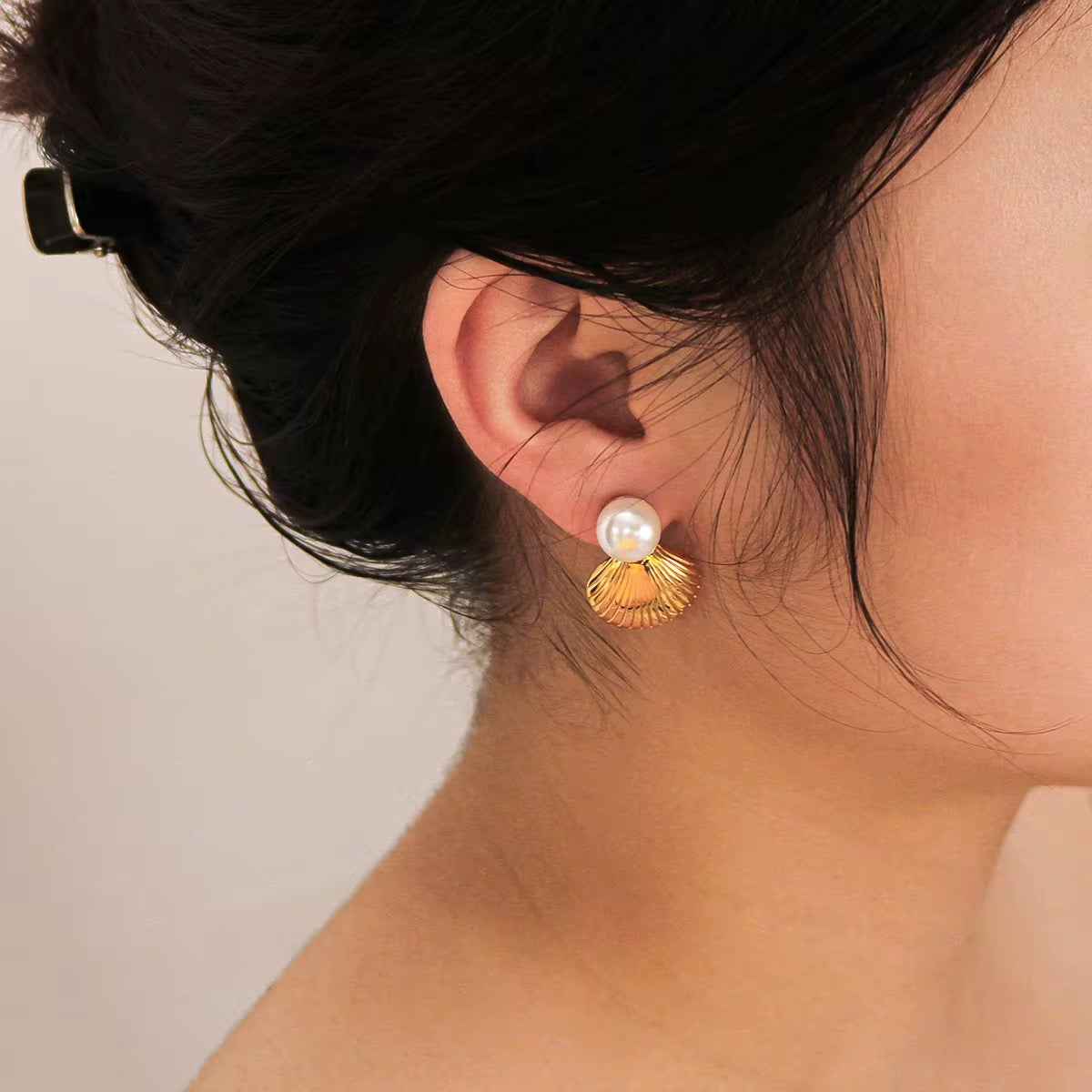 Pendientes de concha de perla marina de moda
Jachon, Joyería de moda de playa de verano para mujer